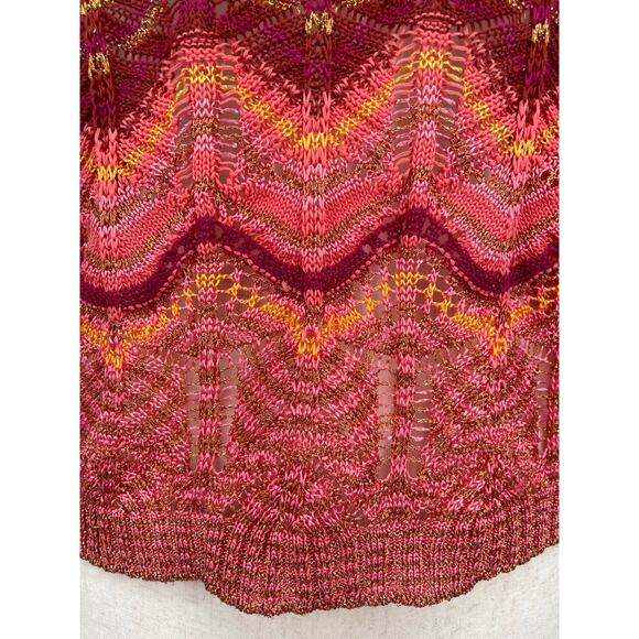 MISSONI Metallic Crochet Chevron Stripe Bell-Sleeve Sweater/Top Size M (est) - Picture 6 of 9